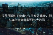 探秘围观！Yandex今日专区曝光，惊人真相全网炸裂细节太炸裂