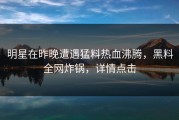 明星在昨晚遭遇猛料热血沸腾，黑料全网炸锅，详情点击