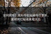 全网疯传！黑料导航秘闻今日更新，震撼网红秘闻真相大白