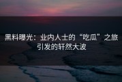 黑料曝光：业内人士的“吃瓜”之旅引发的轩然大波