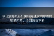 今日震撼八卦！黑料网独家内幕震撼明星内幕，全网热议不断