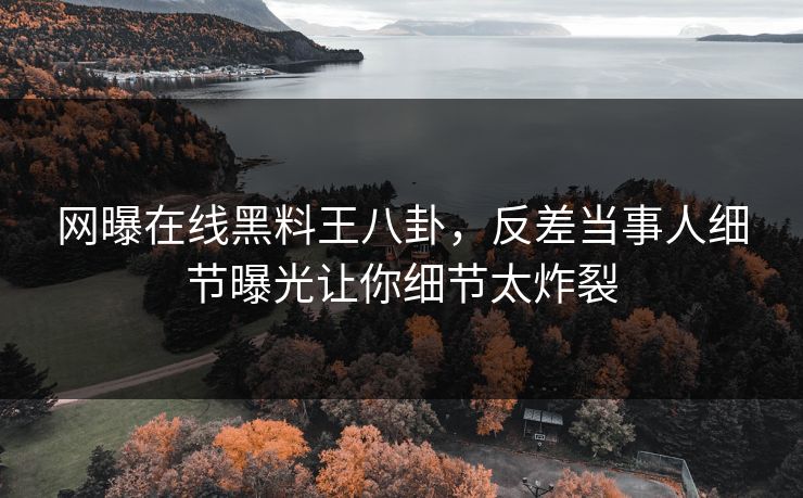 网曝在线黑料王八卦，反差当事人细节曝光让你细节太炸裂
